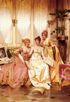Les Trois Connaisseuses dame Frederic Soulacroix Peinture décoratif